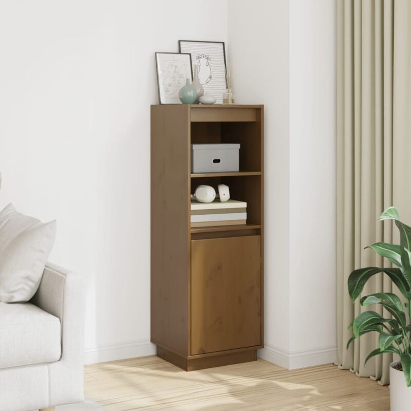 Highboard Honigbraun 37x34x110 Cm Massivholz Kiefer Vidaxl