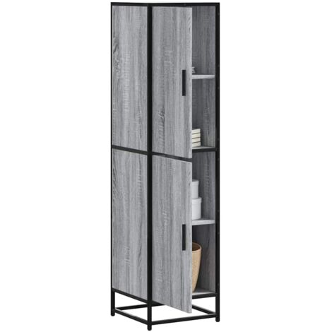 vidaXL Highboard Grau Sonoma 35,5x35x139 cm Holzwerkstoff und Metall