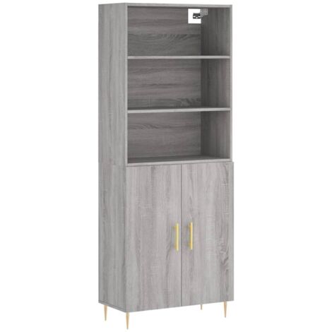 vidaXL Highboard Grau Sonoma 69,5x34x180 cm Holzwerkstoff