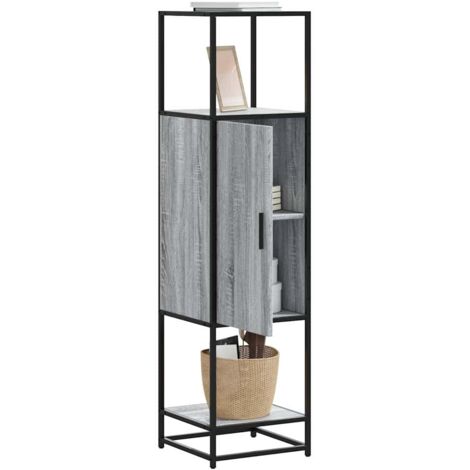 vidaXL Highboard Grey Sonoma 35,5x35x139 cm Engineered Wood and Metal