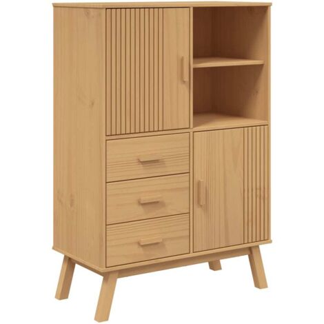 vidaXL Highboard OLDEN Braun 85x43x125 cm Massivholz Kiefer