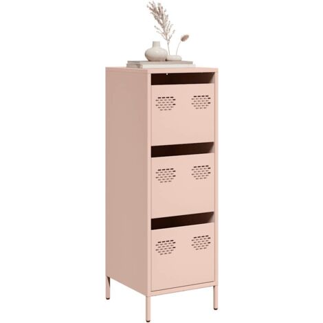 vidaXL Highboard Rosa 39x35x103,5 cm Stahl
