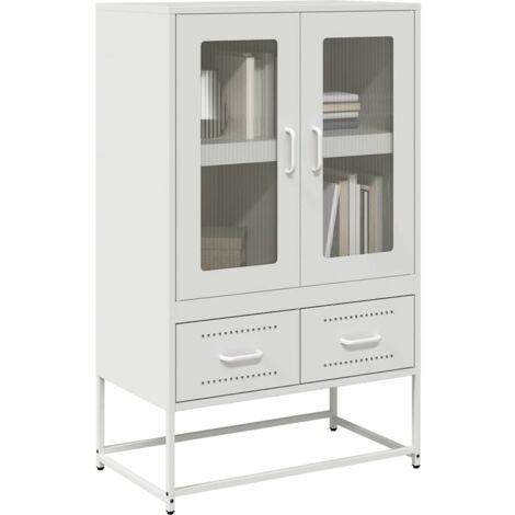 vidaXL Highboard Weiß 68x39x111,5 cm Stahl