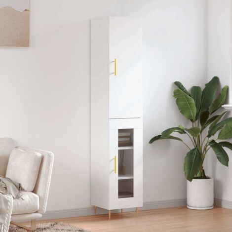 vidaXL Highboard White 34,5x34x180 cm Engineered Wood