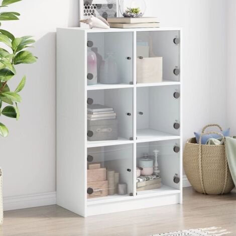 vidaXL Highboard with Doors White 68x37x109 cm Engineered Wood