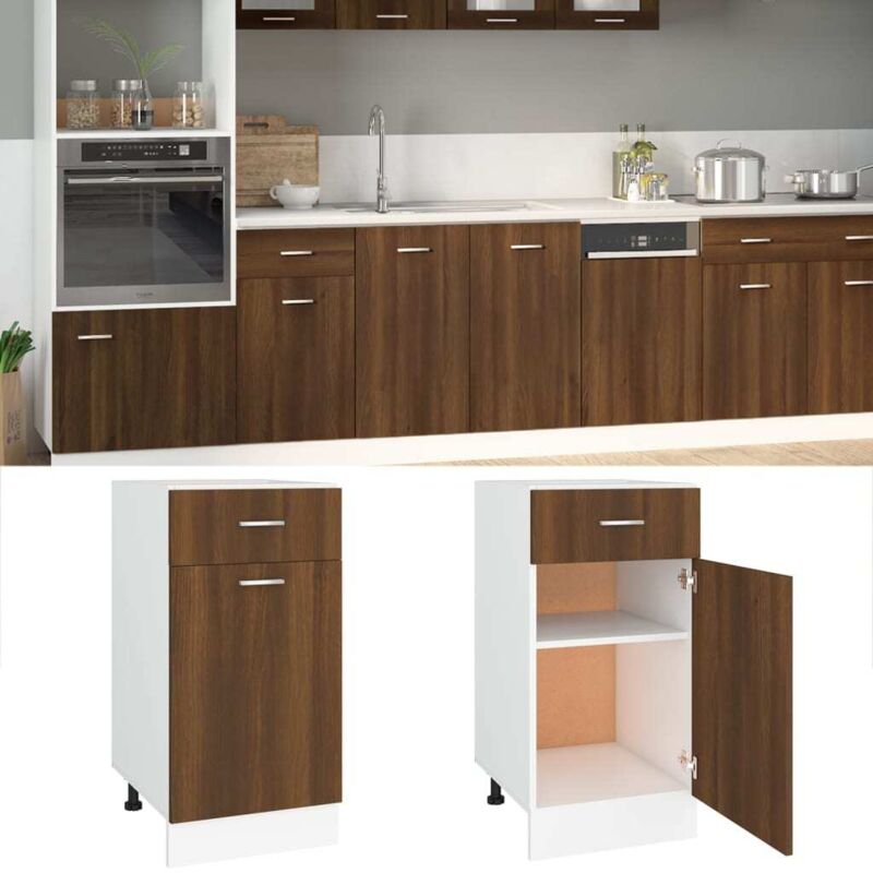 Unterschrank Mit Schublade Lyon Braun Eichen-optik 40x46x81, 5 Cm Vidaxl