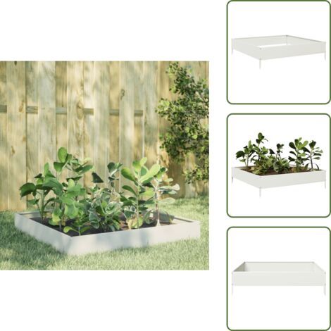 vidaXL Hochbeet Weiß 100x100x26 cm Stahl