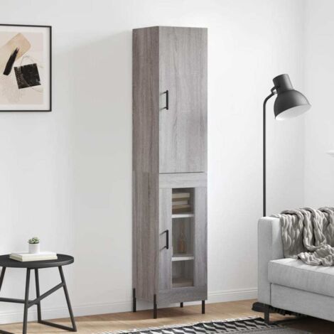 vidaXL Hochbuffet Sonoma Grau 34,5x34x180 cm Ingenieurholz