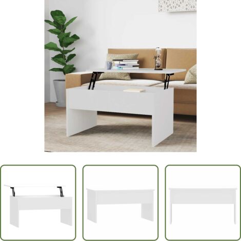 vidaXL Hochglanz-Weiß -  Couchtisch Hochglanz-Weiß 80x50,5x41,5 cm Holzwerkstoff