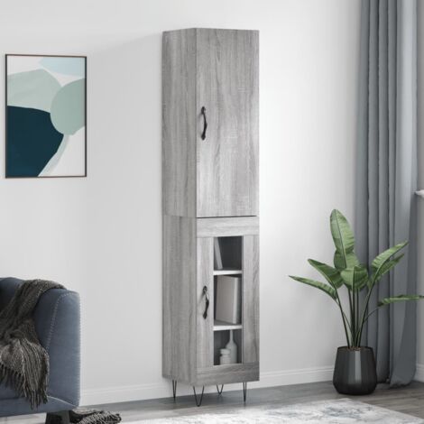 vidaXL Hochkommode Sonoma Grau 34,5x34x180 cm Holzwerkstoff