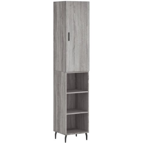 vidaXL Hochkommode Sonoma Grau 34,5x34x180 cm Ingenieurholz