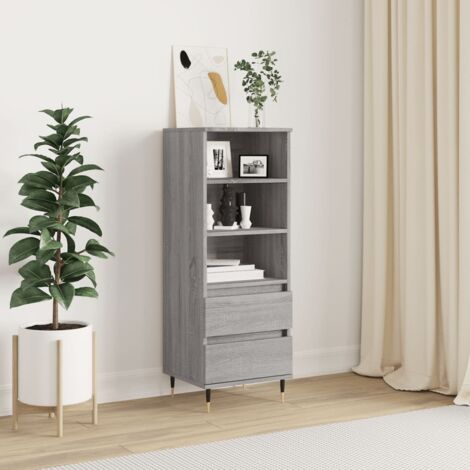 vidaXL Hochkommode Sonoma Grau 40x36x110 cm Holzwerkstoff