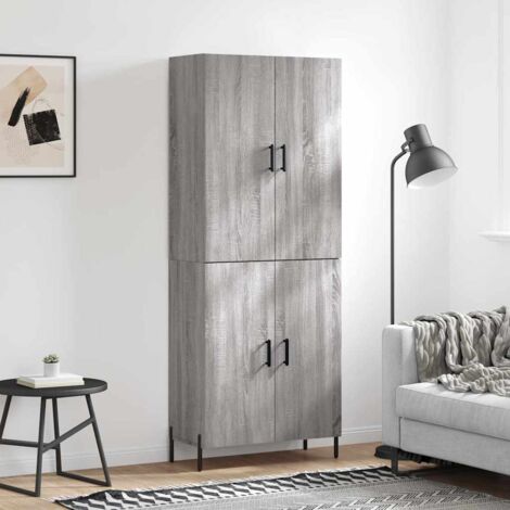 vidaXL Hochkommode Sonoma Grau 69,5x34x180 cm Ingenieurholz