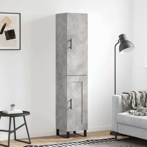 vidaXL Hochschrank Grau Beton 34,5x34x180 cm Holzwerkstoff