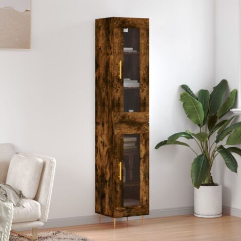 vidaXL Hochschrank Rauch-Eiche 34,5x34x180 cm Ingenieurholz