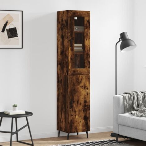 vidaXL Hochschrank Raucheiche 34,5x34x180 cm Holzwerkstoff