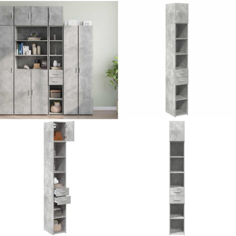 vidaXL Hochschrank Schmal Betongrau 30x42,5x225 cm Holzwerkstoff