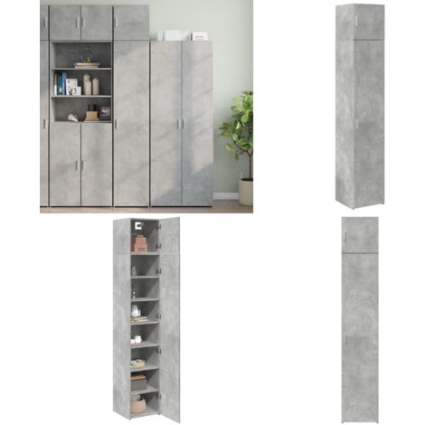 vidaXL Hochschrank Schmal Betongrau 40x42,5x225 cm Holzwerkstoff