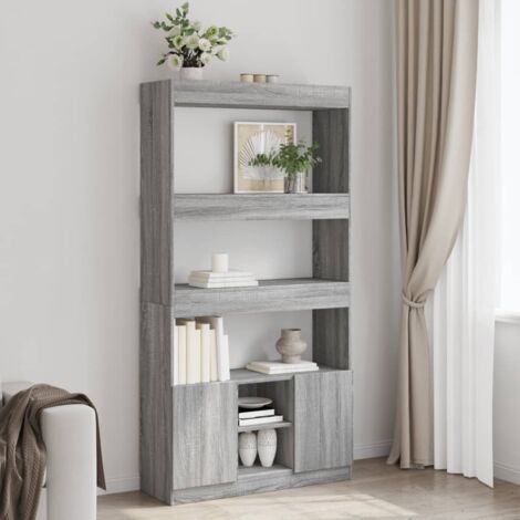 vidaXL Hochschrank Sonoma Grau 92x33x180 cm aus Spanplatte