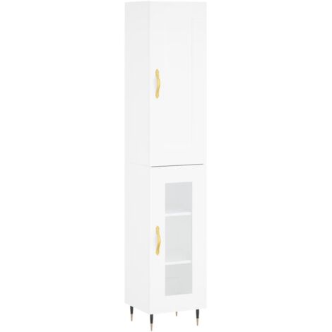 vidaXL Hochschrank Weiß 34,5x34x180 cm Ingenieurholz