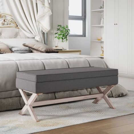 vidaXL Hocker mit Stauraum grau 110x45x49 cm