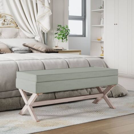 vidaXL Hocker mit Stauraum grau 110x45x49 cm Samt