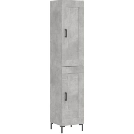 vidaXL Hoher Buffet Grau Beton 34,5x34x180 cm Ingenieurholz