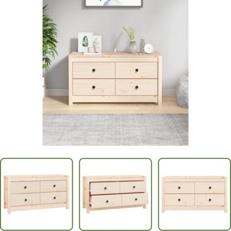 vidaXL Holzbeistellschrank -  Beistellschrank 100x40x54 cm Massivholz Kiefer
