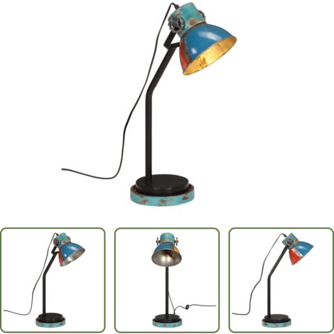 vidaXL Holzlampe -  Schreibtischlampe 25 W Mehrfarbig 18x18x60 cm E27