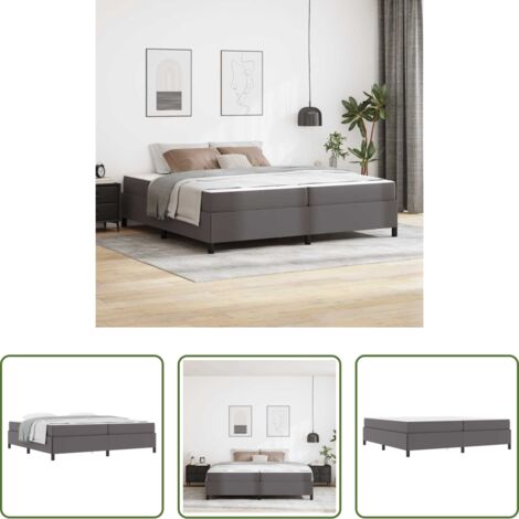 vidaXL Holzrahmen -  Bettrahmen mit Matratze Grau 200 x 200 cm Stoff