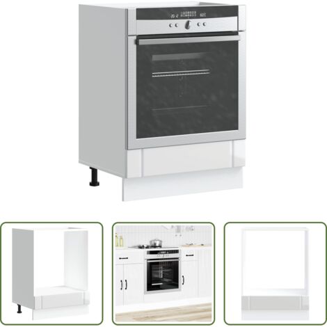 vidaXL Horno -  Armario de horno Lucca blanco brillante