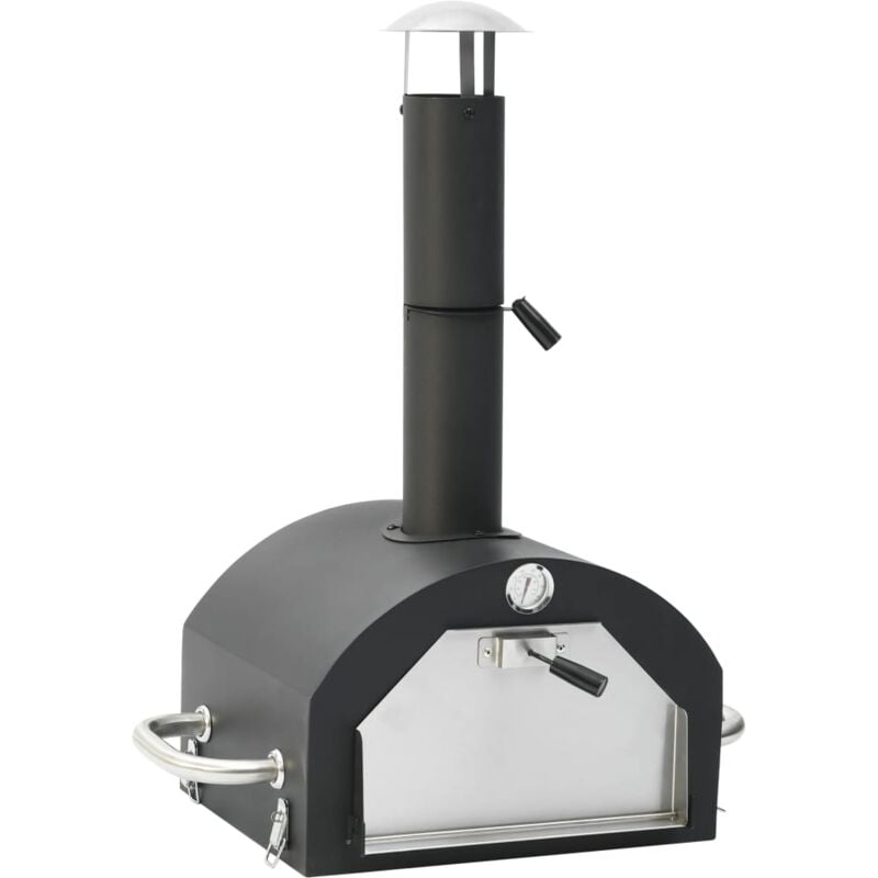 

vidaXL Horno de pizza para exterior con piedra para pizza - Negro