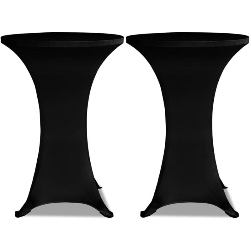 Housses élastiques de table ø 80 cm Noir 2 pcs Vidaxl