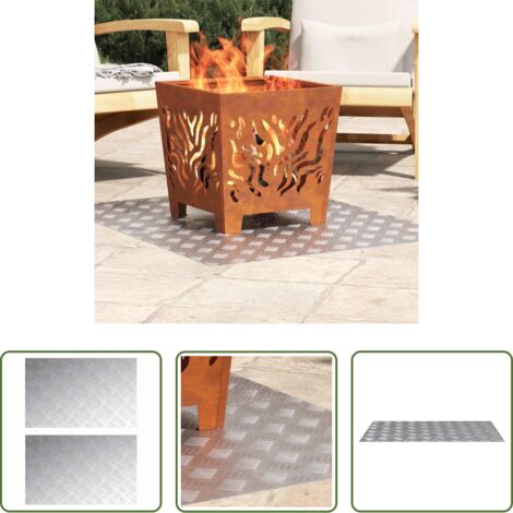 vidaXL Huella de escalera -  Peldaño Rectangular 2 pcs Plateado 80 x 50 cm Aluminio