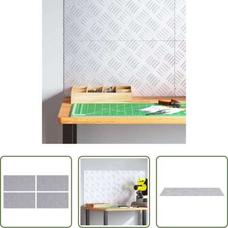 vidaXL Huellas de escalera -  Peldaño Rectangular 4 pcs Plateado 50 x 25 cm Aluminio