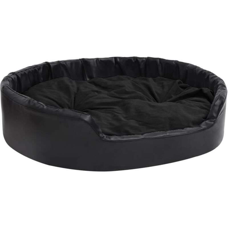 Hundebett Schwarz 99x89x21 Cm Plüsch Und Kunstleder Vidaxl