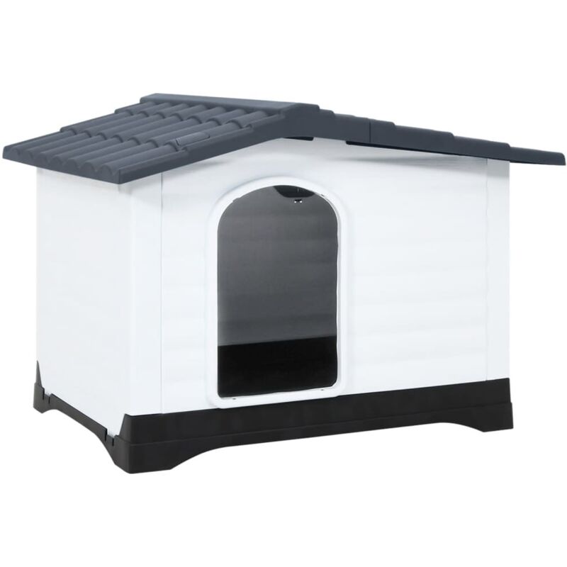 Hundehütte Grau 90, 5 X 68 X 66 Cm Polypropylen Vidaxl