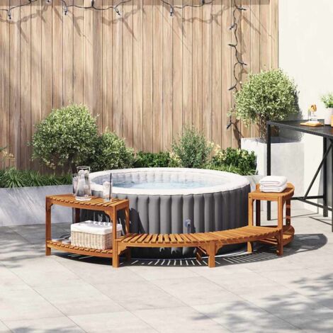 vidaXL Idromassaggio Rotondo da Esterno Marrone 252 x 112 x 55.5 cm