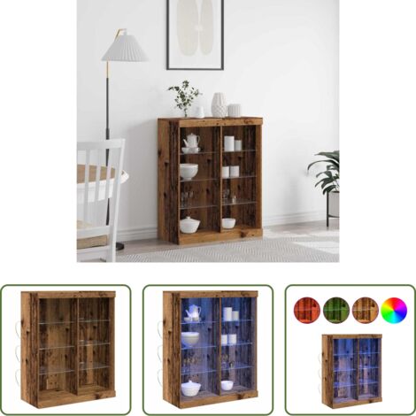 vidaXL Illuminazione ambientale -  Madia LED Legno vecchio 41 x 37 x 100 cm Legno multistrato