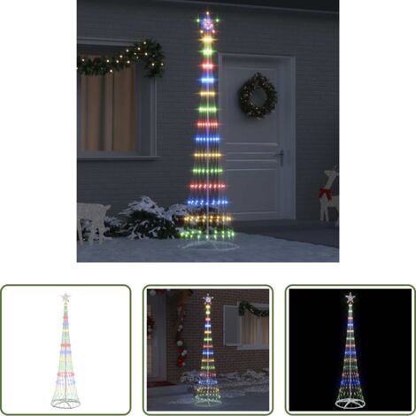 vidaXL Illuminazione dinamica -  Albero di Natale LED Multicolore 70 x 70 x 250 cm Metallo