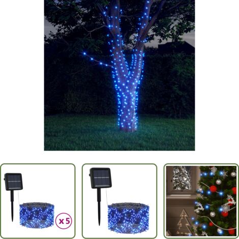 vidaXL Illuminazione esterna -  Luci Solari Fatate 5 pz 5x200 LED Blu Interni Esterni