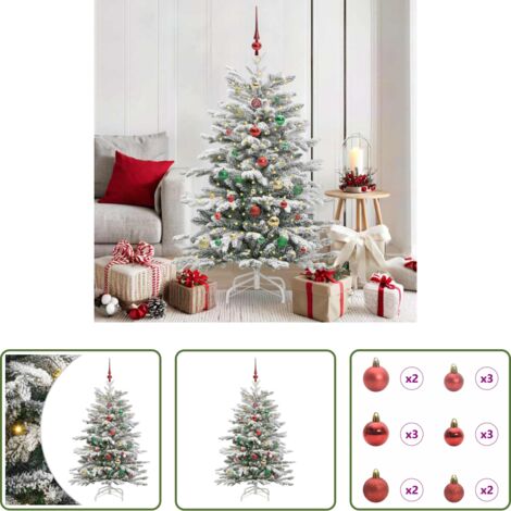 vidaXL Illuminazione LED -  Albero di Natale Artificiale con Rami Pieghevoli Bianco 150 cm