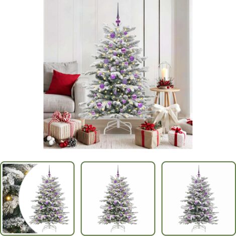 vidaXL Illuminazione LED -  Albero di Natale Artificiale con Rami Pieghevoli Bianco 150 cm