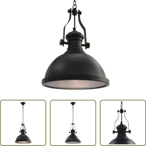 vidaXL Illuminazione moderna -  Lampada da Soffitto Nera Rotonda E27