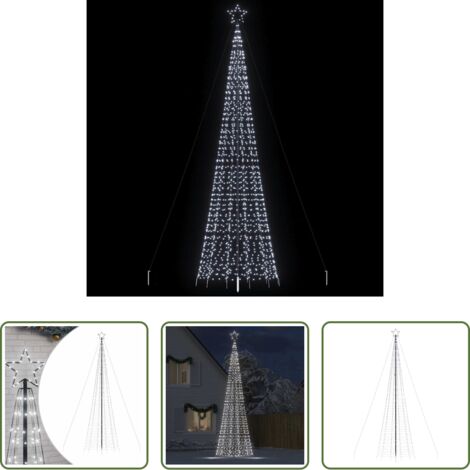 vidaXL Illuminazione natalizia -  Albero di Natale a LED con Punte 1534 LED Bianco Freddo 500 cm