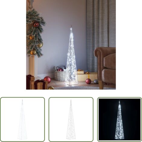 vidaXL Illuminazione natalizia -  Cono di Luce LED Acrilico Decorativo Bianco Freddo 90 cm