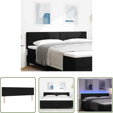 vidaXL Illuminazione notturna -  Testiera LED con strisce LED con testiera Nero 180 cm Tessuto