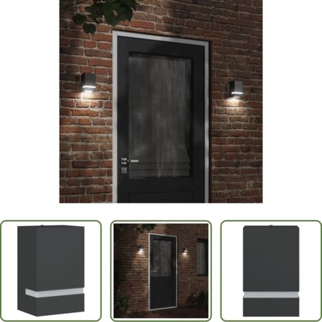 vidaXL Iluminación exterior -  Aplique de exterior de acero inoxidable negro