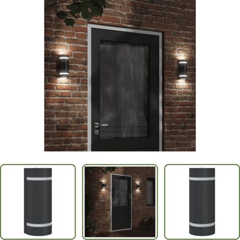 vidaXL Iluminación exterior -  Lámpara de pared de exterior aluminio fundido negro
