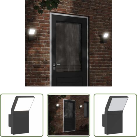 vidaXL Iluminación exterior -  Lámpara de pared LED de exterior aluminio fundido negro